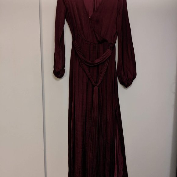 Satin Grecian Surplice Maxi Dress - Picture 6 of 6